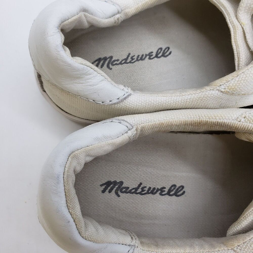 Madewell Shoes Womens Size 7.5 White Canvas Rainbow MWL Low Top Sneakers Casual - Picture 6 of 11